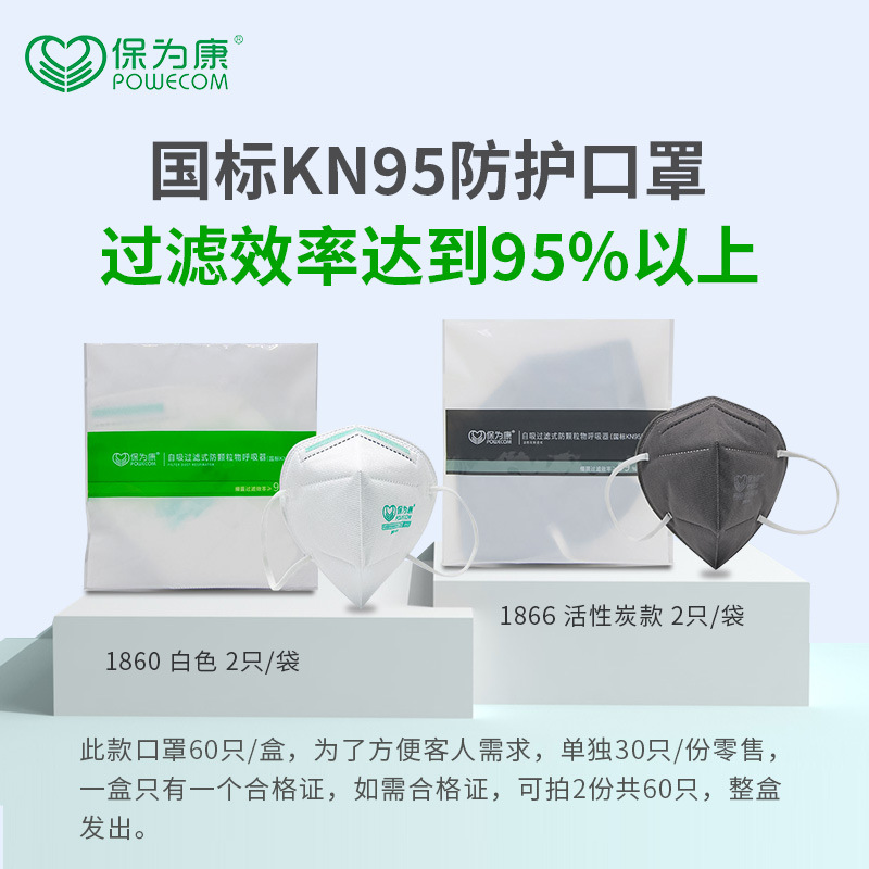 保為康1860 KN95過濾式防塵口罩圖片1