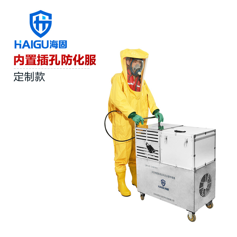 海固定制款！內(nèi)置外接 內(nèi)置插孔防化服圖片1