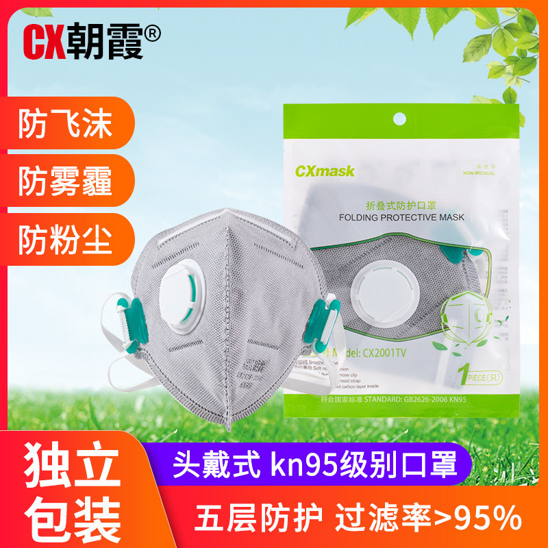 朝霞2001A頭戴式帶閥KN95防塵口罩圖片2 朝霞2001A頭戴式帶閥KN95防塵口罩圖片2