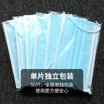 界面滅菌級藍色一次性醫(yī)用外科口罩圖片2