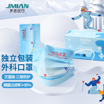 界面冰雪藍滅菌級一次性醫(yī)用外科口罩圖片4
