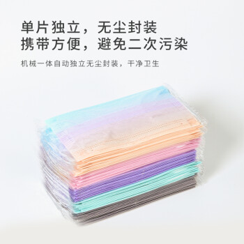 界面漸變色滅菌級一次性醫(yī)用外科口罩圖片2