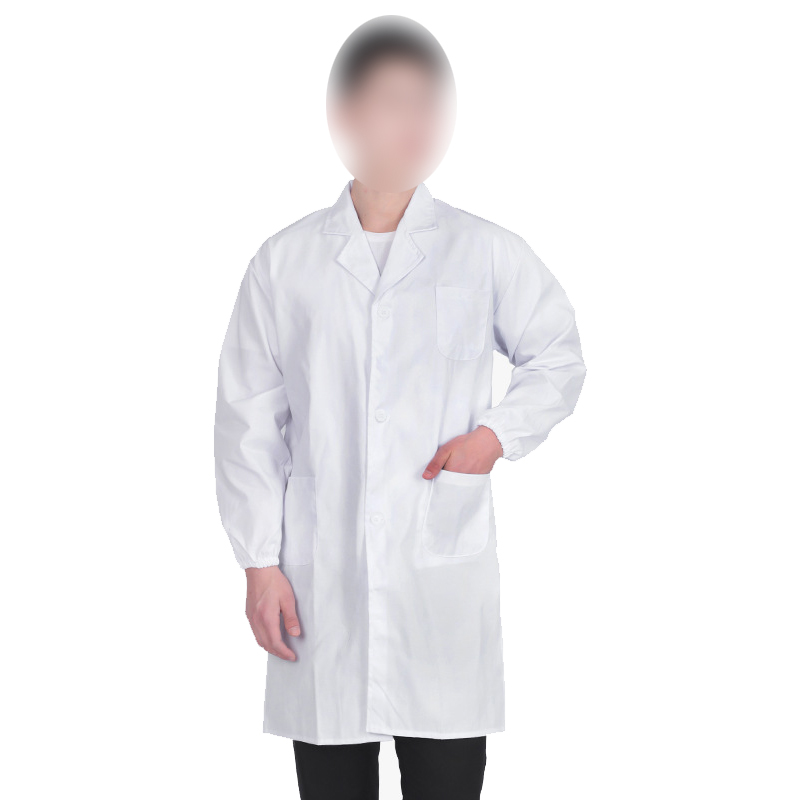 白大褂長袖薄款純棉松緊袖口醫(yī)護(hù)服圖片1