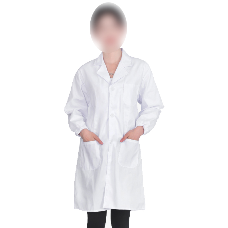 白大褂長袖薄款純棉松緊袖口醫(yī)護(hù)服圖片2