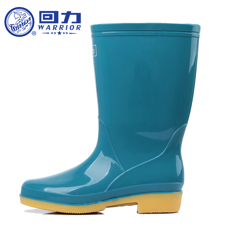 回力813墨綠色PVC中筒雨靴圖片3