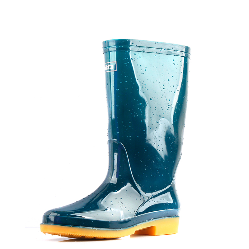 回力813墨綠色PVC中筒雨靴圖片1