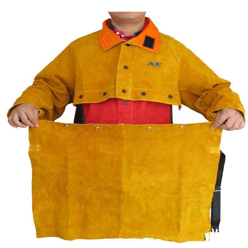 友盟AP-2188/2189金黃色開(kāi)背式焊工服及圍身圖片2