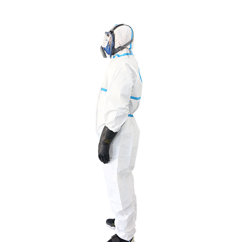 漢盾HD-BP616-1帶帽連體式膠條防護(hù)服圖片1