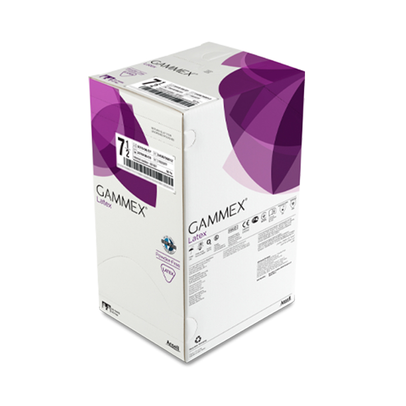 安思爾GAMMEX 330050065綠色無粉乳膠內(nèi)層外科手套圖片2