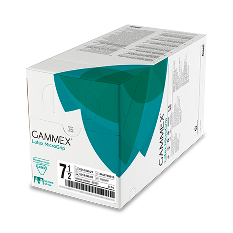 安思爾GAMMEX Latex MicroGrip 330055065無(wú)粉末乳膠外科手套圖片1