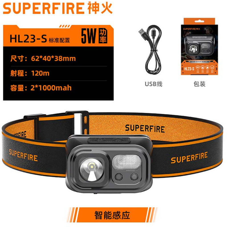 神火HL23-S長續(xù)航揮手感應(yīng)多功能智能頭燈圖片1