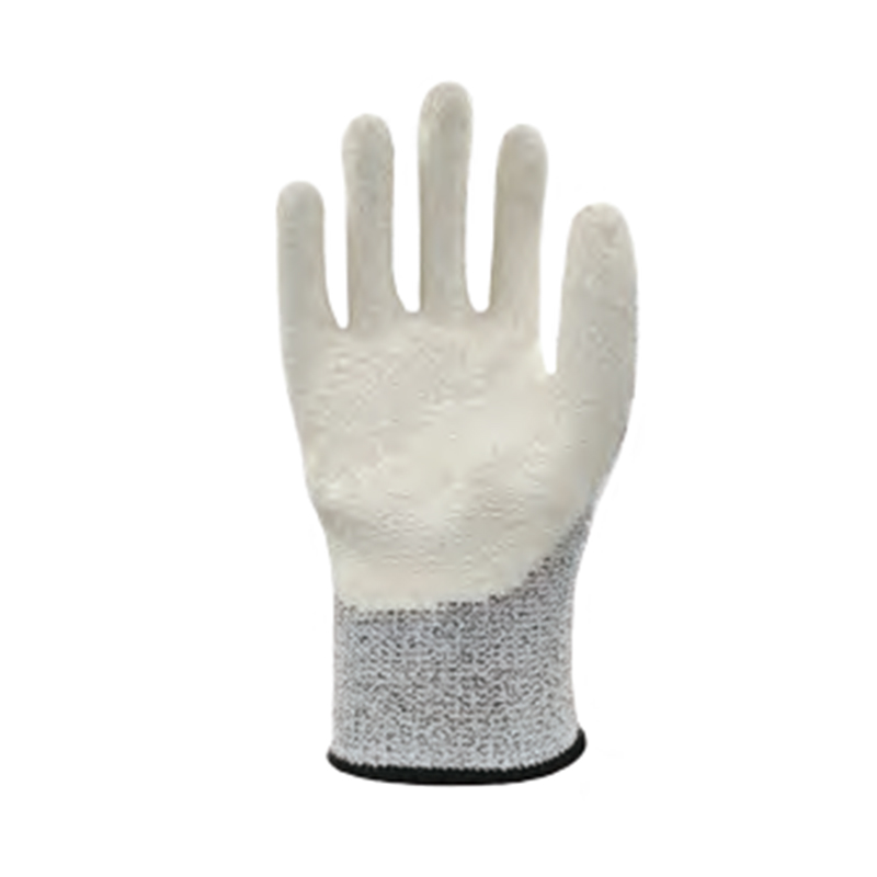思衛(wèi)爾2321麻灰色13針白乳膠涂掌HPPE玻璃纖維防割手套圖片1