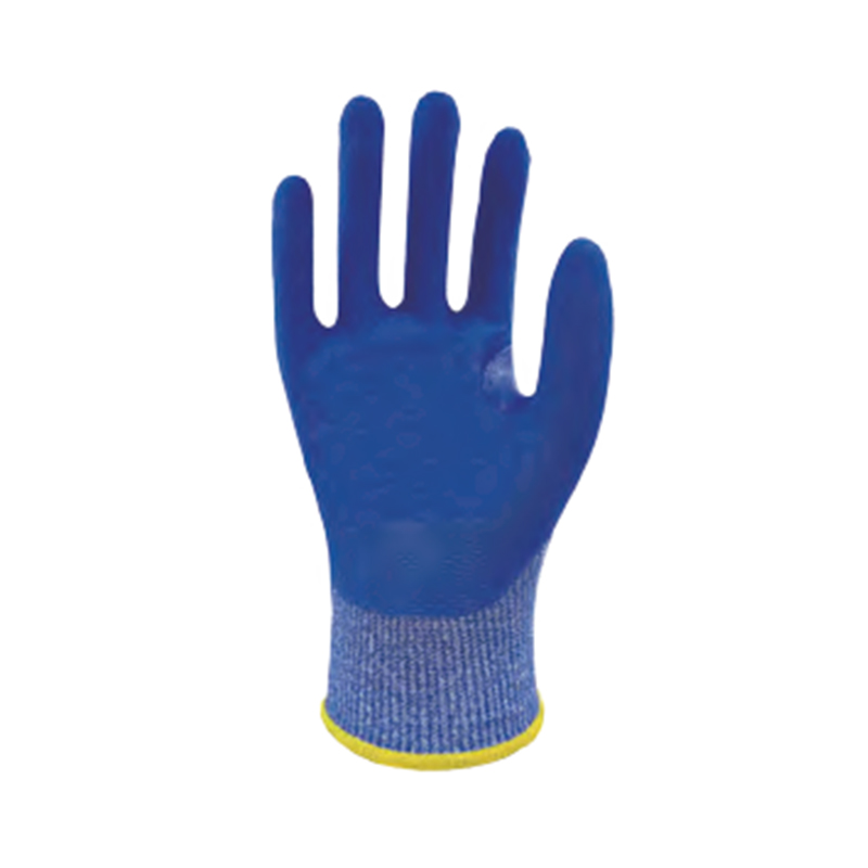 思衛(wèi)爾3900-2藍色18針A5級丁腈浸掌滌綸金屬絲HPPE防割手套圖片1