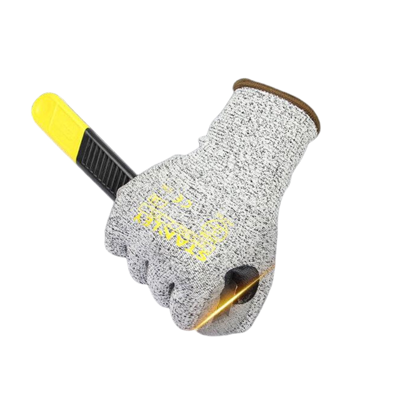 STANLEY史丹利ST5502灰色PU涂層耐磨防滑虎口丁腈加固防割手套