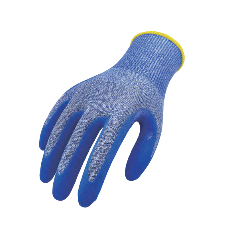 思衛(wèi)爾3900-2藍(lán)色18針A5級(jí)丁腈浸掌滌綸金屬絲HPPE防割手套