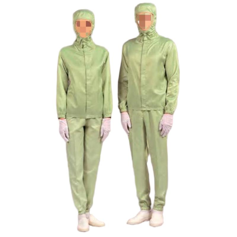 嘉柏利通F-1314綠色拉鏈式分體潔凈服