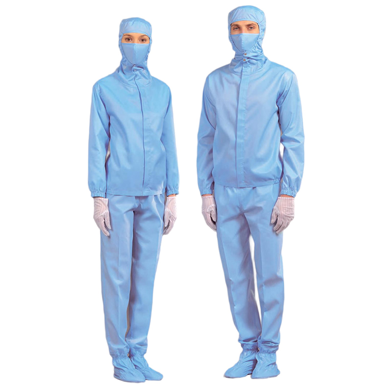 嘉柏利通F-1312W藍(lán)色拉鏈?zhǔn)椒煮w潔凈服