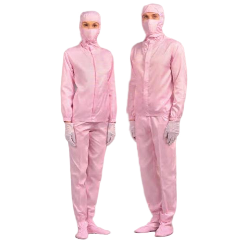 嘉柏利通F-1313W粉色拉鏈?zhǔn)椒煮w潔凈服