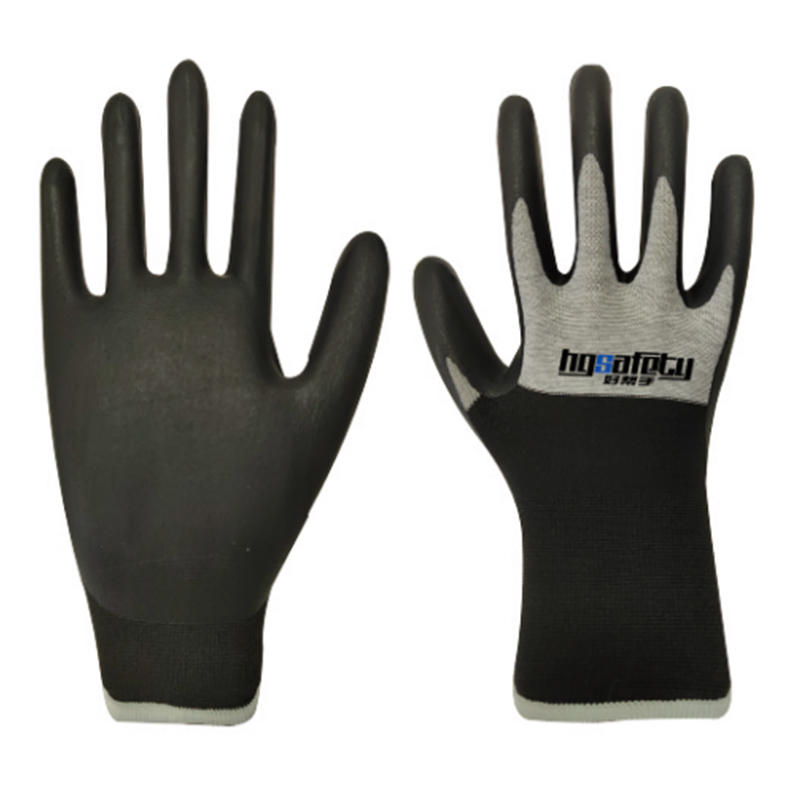 好幫手N2022十八針尼龍氨綸碳纖維內(nèi)膽掌浸丁腈發(fā)泡絕緣手套