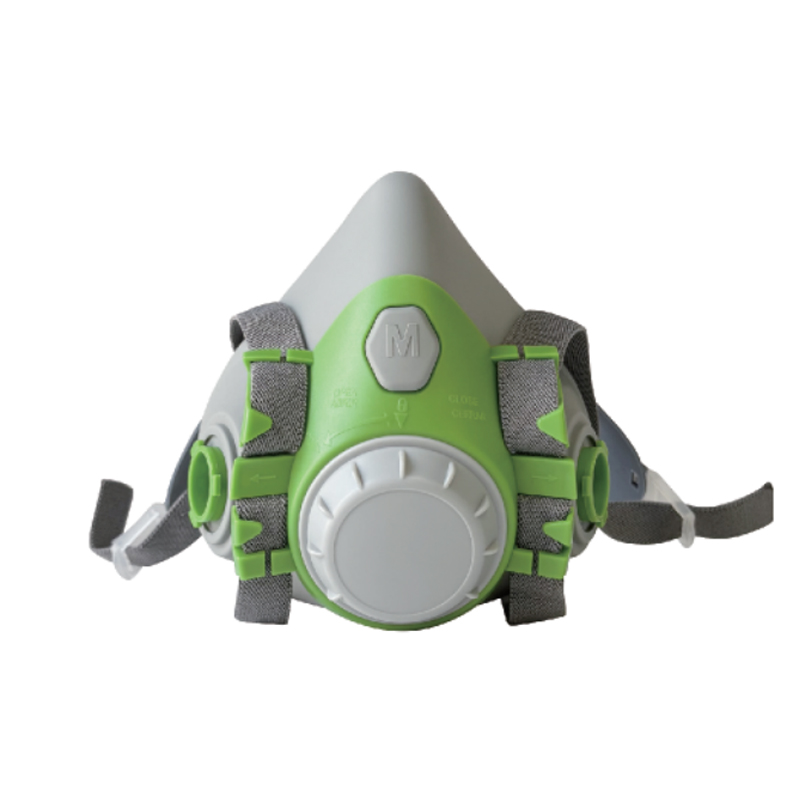 朝美7506A頭戴式硅膠雙濾盒半面罩防毒面具