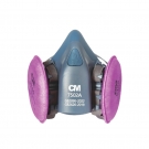 朝美7502A+B100頭戴式硅膠雙濾棉半面罩防毒面具