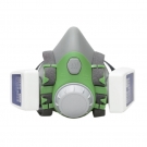 朝美7506A+A100頭戴式硅膠雙濾盒半面罩防毒面具