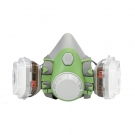 朝美7506A+P2001頭戴式硅膠雙濾盒半面罩防毒面具