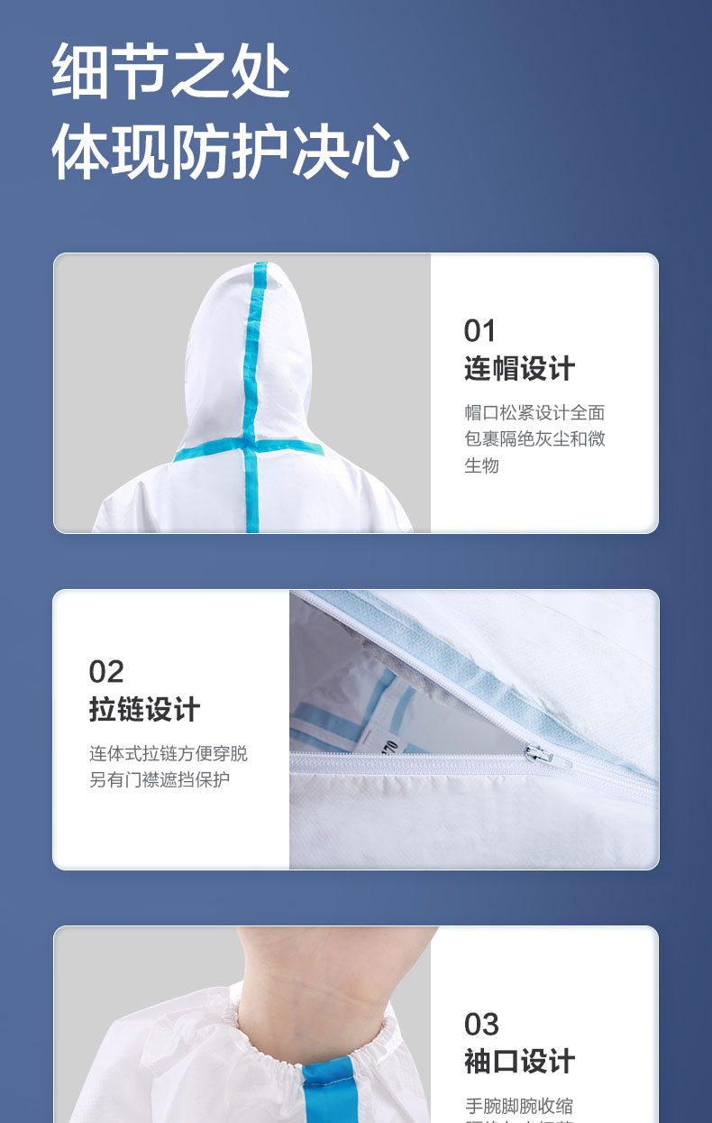 可孚2類醫(yī)用一次性連體防護(hù)服圖片10