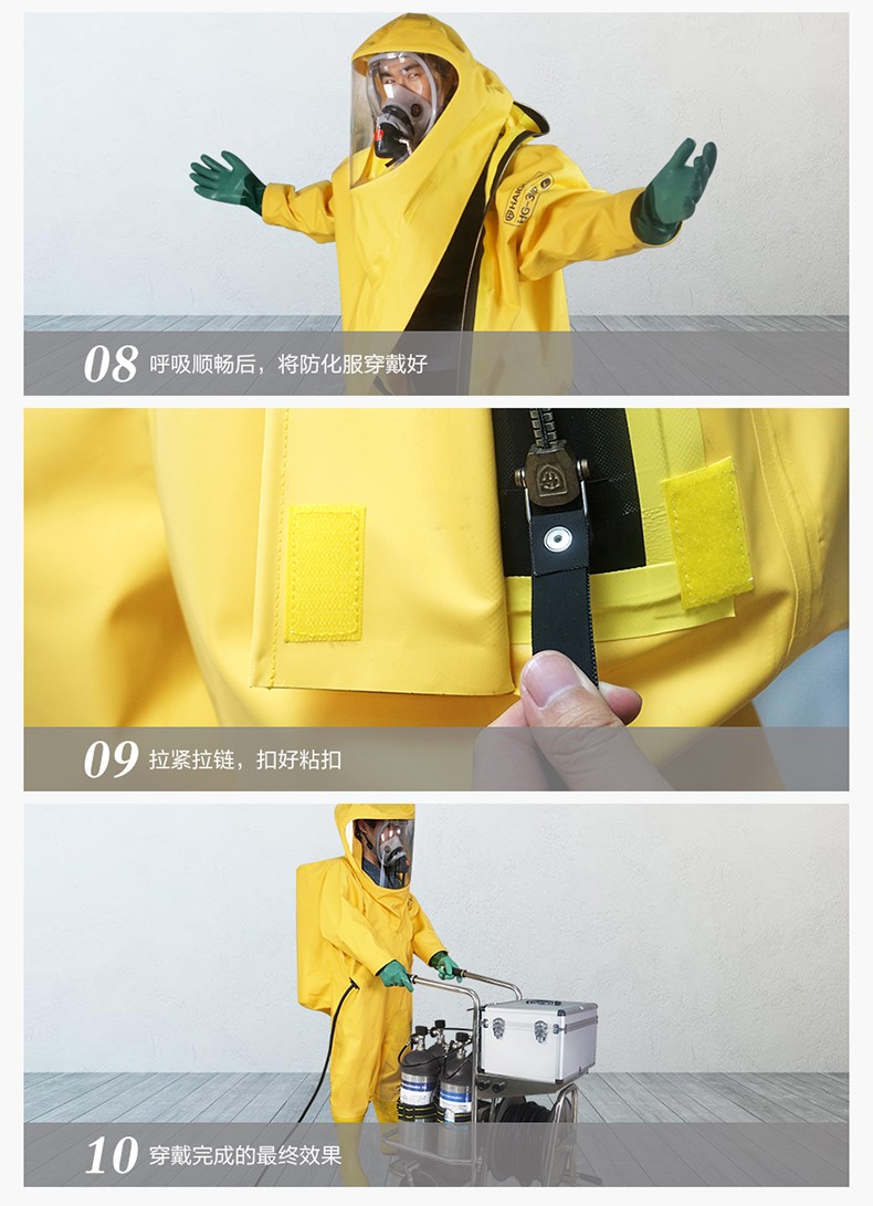 海固定制款！內(nèi)置外接 內(nèi)置插孔防化服圖片5