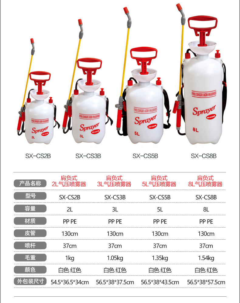 市下SX-CS5B 5L手動肩負(fù)壓縮式噴霧器手握圖片3