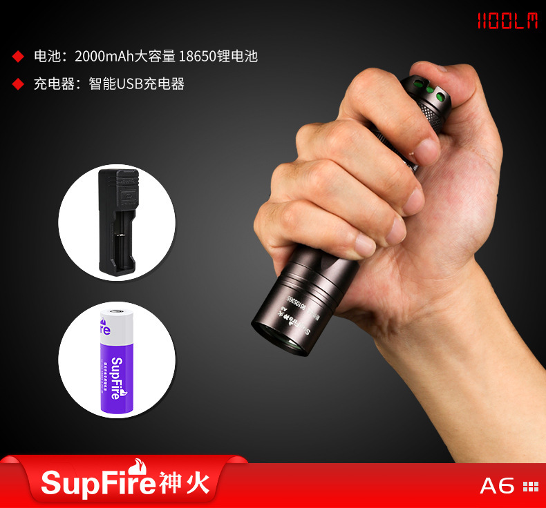 神火A6迷你遠(yuǎn)射強光手電筒圖片1