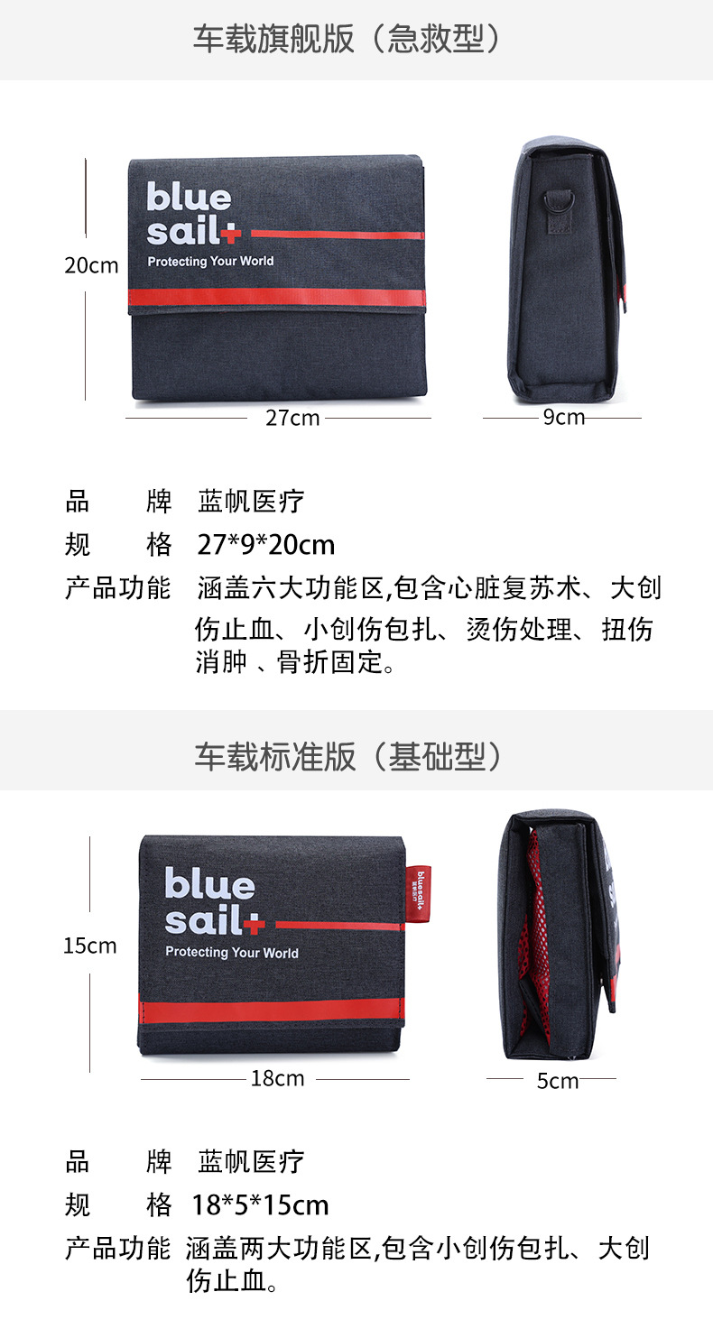藍(lán)帆醫(yī)療CZ-B003車(chē)載旗艦款急救護(hù)理包圖片3