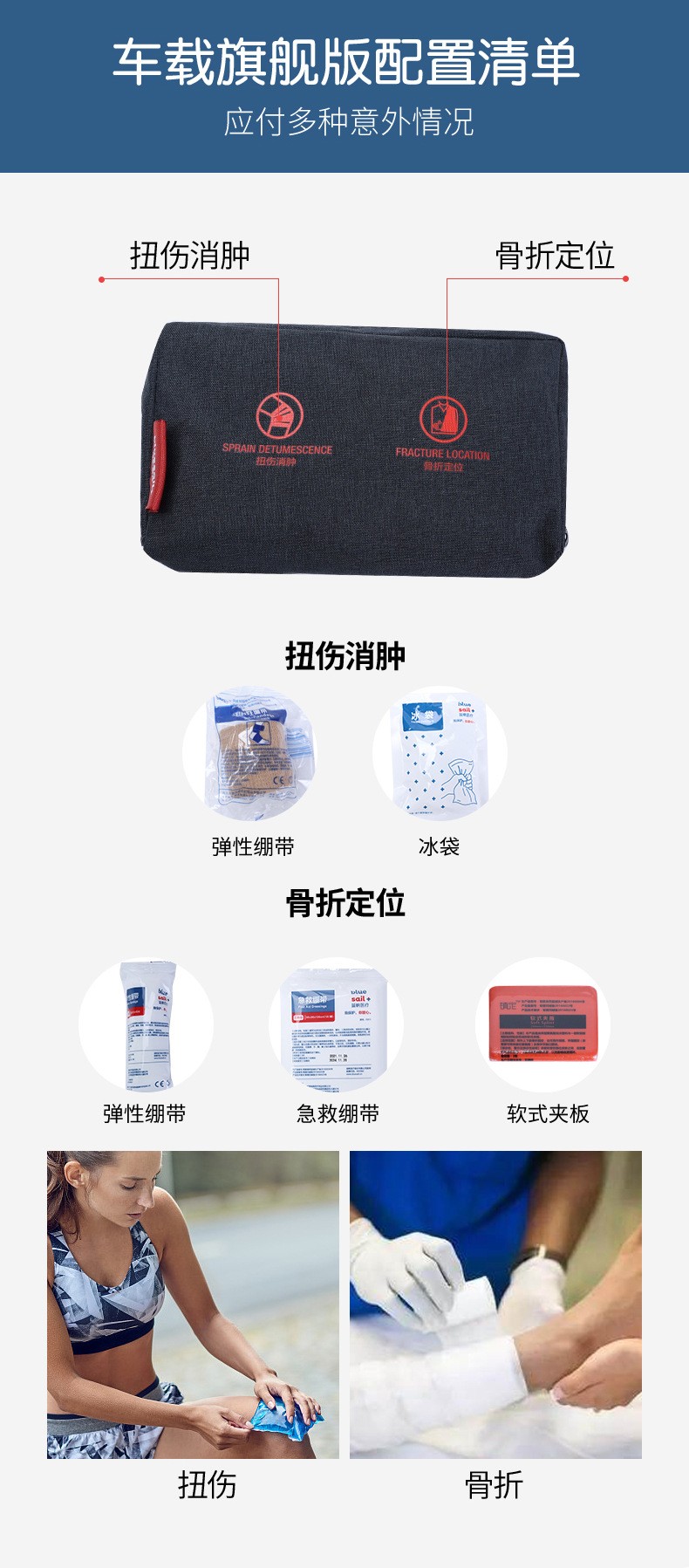 藍(lán)帆醫(yī)療CZ-B003車(chē)載旗艦款急救護(hù)理包圖片2