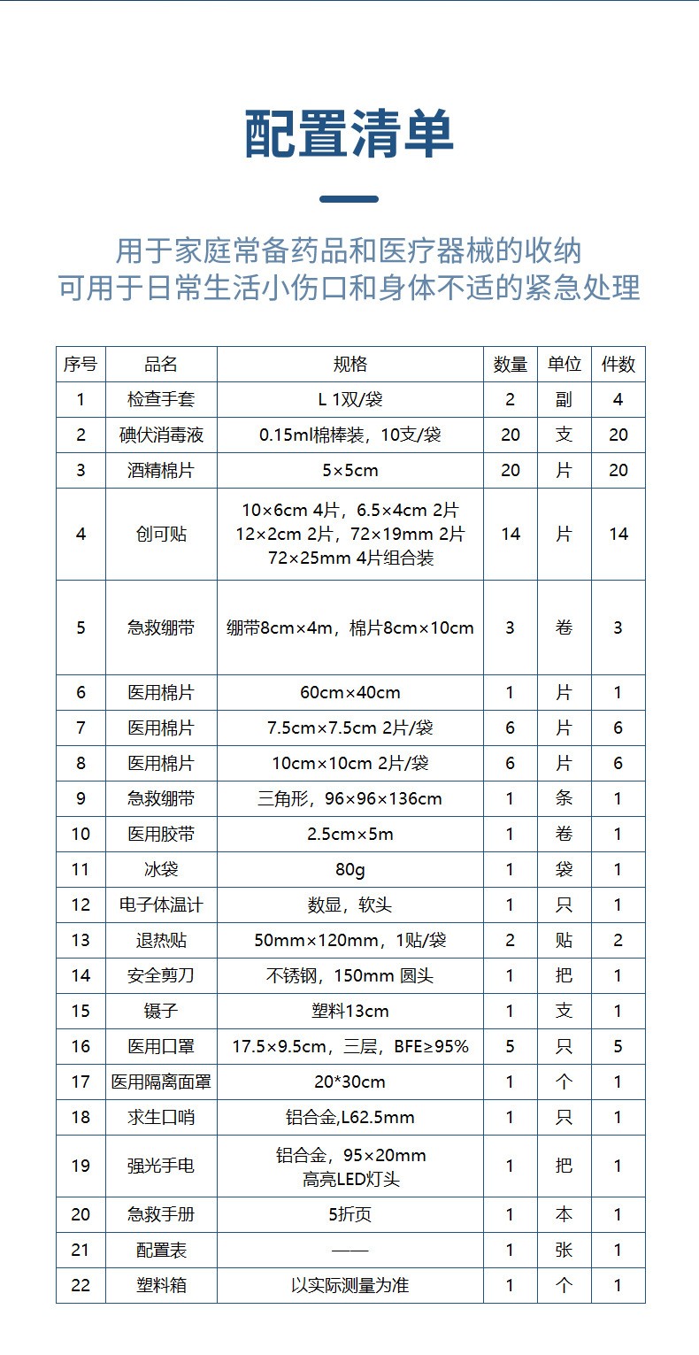 藍(lán)帆醫(yī)療BSG003戶外旅行急救箱圖片4
