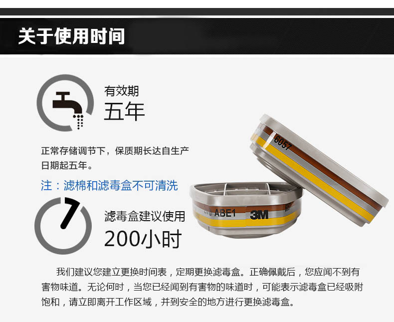 3M6057防護(hù)有機/無機/酸性氣體濾毒盒