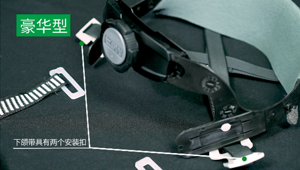 梅思安Y型四點式下頦帶安全帽安裝方法4