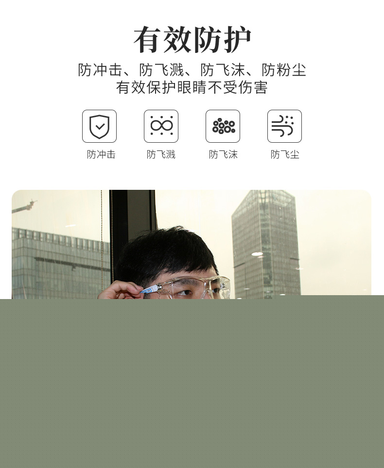 PIP 250-82-0520透明防霧防液體噴濺防護(hù)眼鏡圖片6