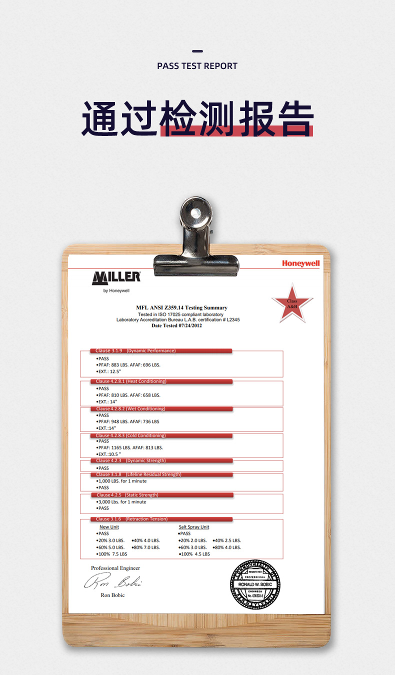 霍尼韋爾MTL-OHW1-02/6FT Turbolite防墜速差器制動(dòng)器1.8米MFL-2/6FT圖片8