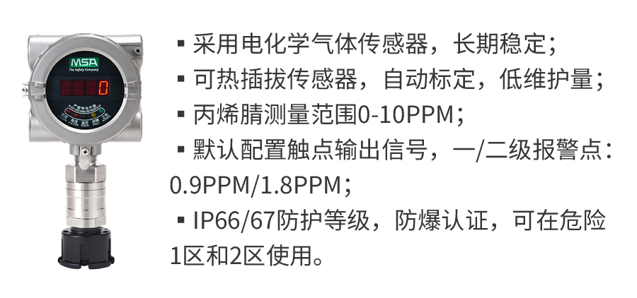 梅思安DF-8500 SIL丙烯腈氣體探測(cè)器新品上市5
