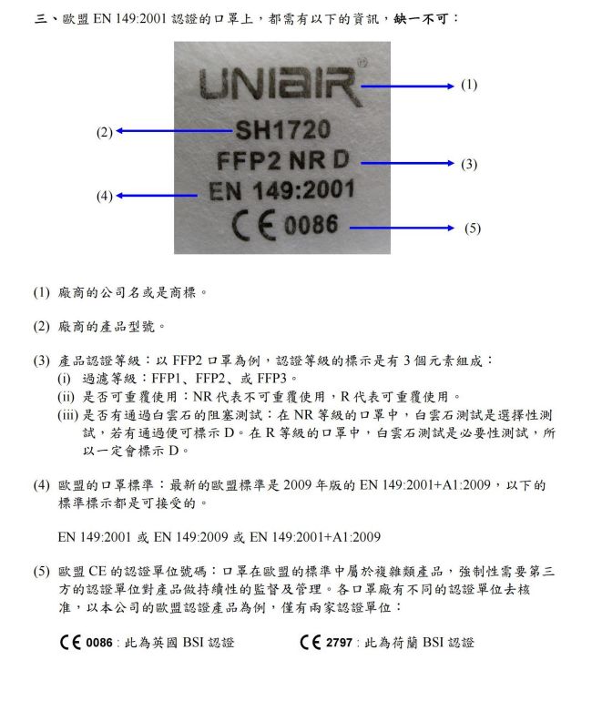 三暉口罩是哪里生產(chǎn)的 三暉口罩美標(biāo)及歐標(biāo)口罩標(biāo)識說明2