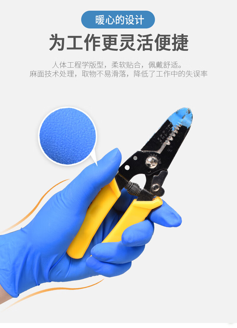 塞莫詩(shī)N1201BL加長(zhǎng)型藍(lán)色一次性丁腈手套圖片7
