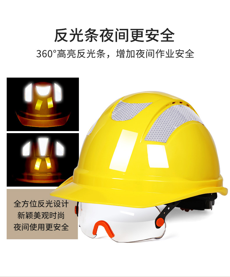 定和DH3021內(nèi)置護目鏡帶透氣孔ABS安全帽5