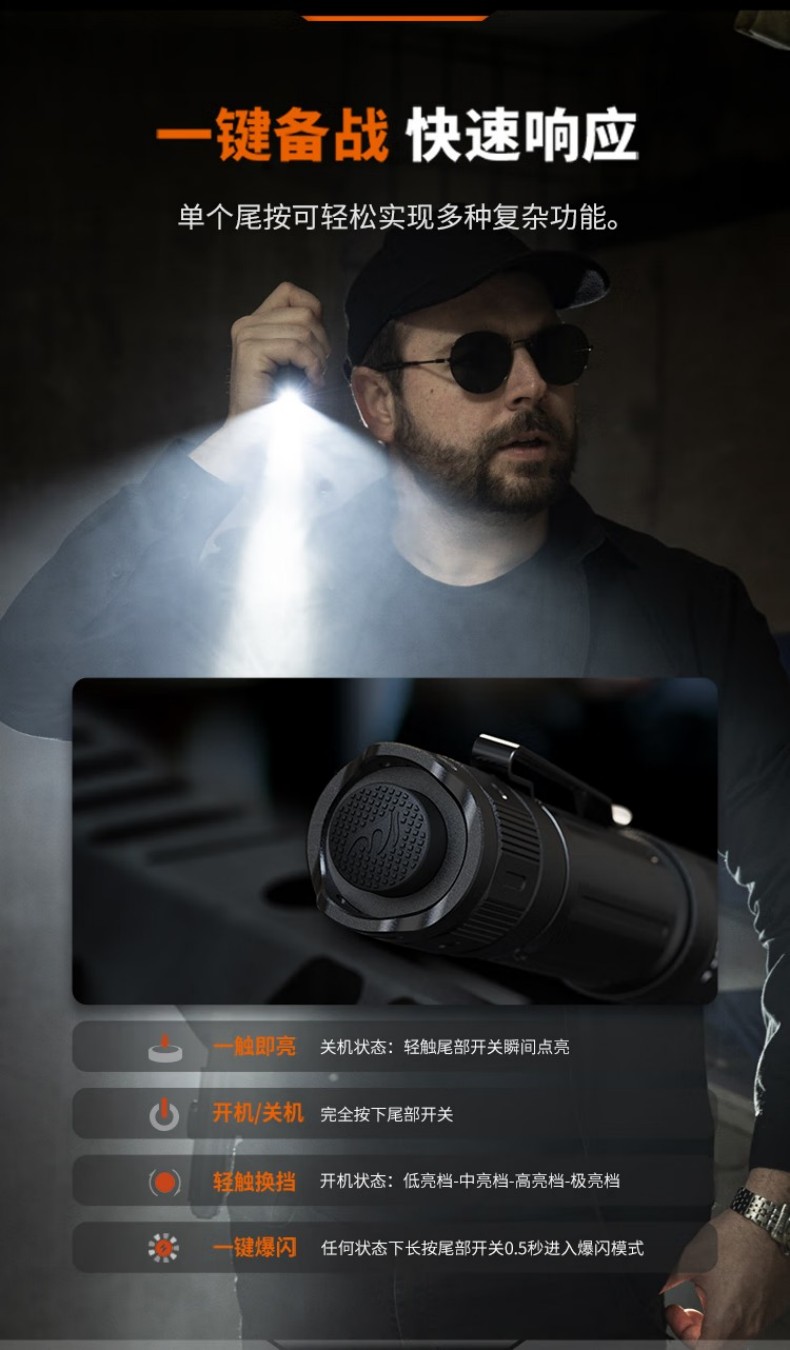 FENIX菲尼克斯PD32R PD系列高亮可充電戰(zhàn)術(shù)小直筒手電3.jpg