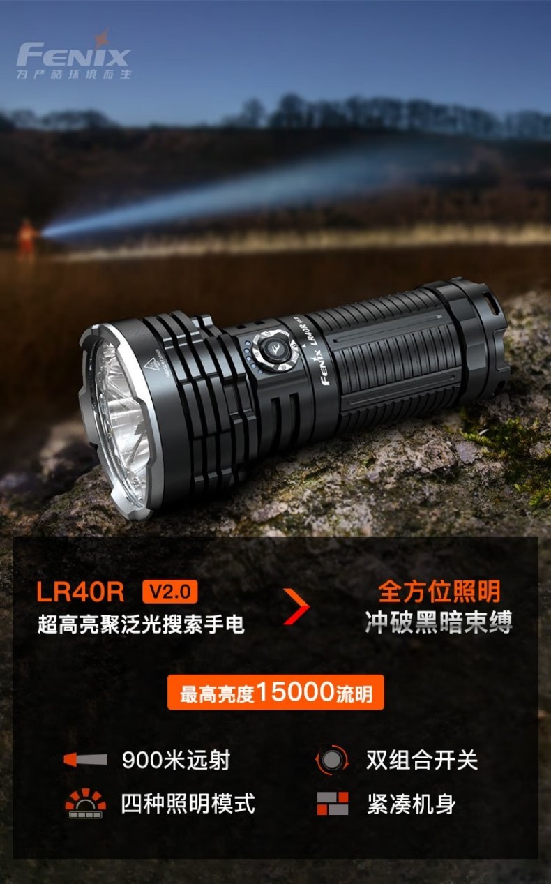 FENIX菲尼克斯LR40R LR系列超高亮聚泛光搜索手電1.jpg