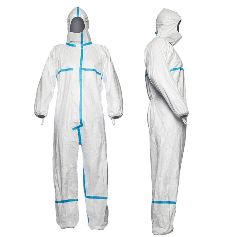 杜邦Tyvek600Plus膠條防護(hù)服帶帽連體D級防護(hù)服CHA5