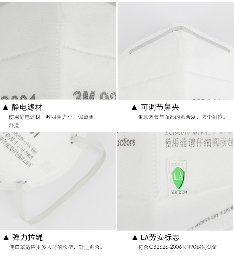 3m9001口罩可調(diào)拉繩設(shè)計(jì)，佩戴舒適