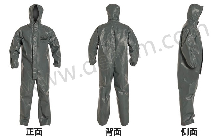 杜邦Tychem ThermoPro阻燃化學(xué)防護(hù)服圖片-正面、反面及側(cè)面