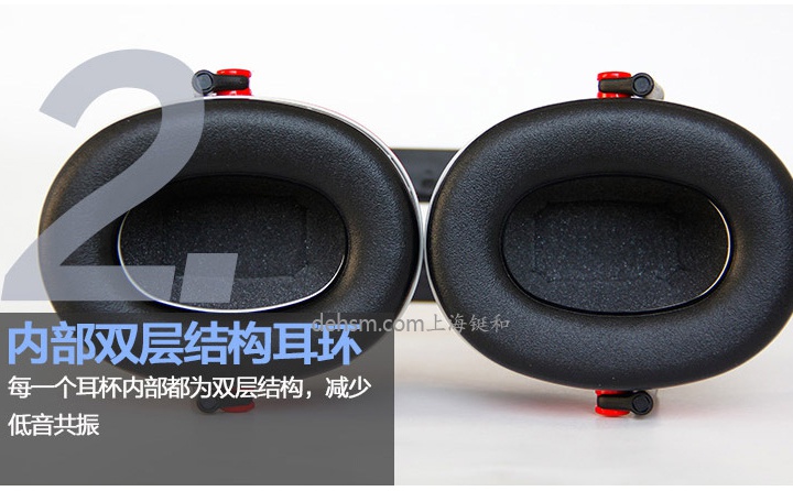 3M X3A頭戴式高降噪隔音耳罩內(nèi)部雙層結(jié)構(gòu)耳環(huán)，減少低音共振