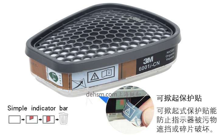 3M6001i-CN濾毒盒可掀起式保護貼設(shè)計