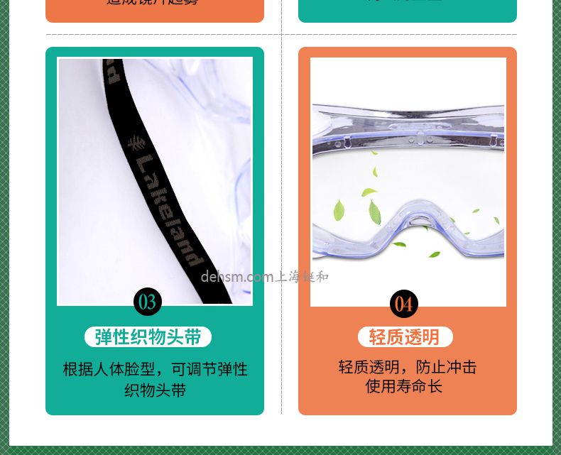 雷克蘭G1510護目鏡彈性織物頭帶，輕質透明防沖擊使用壽命長
